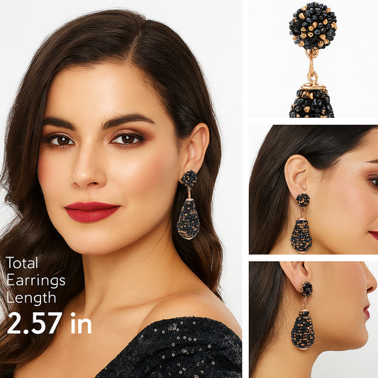 Colorful Beaded Earrings,Hoop Dangle Earrings, Bohemia Drops Earrings, Tassel Earrings FER1020