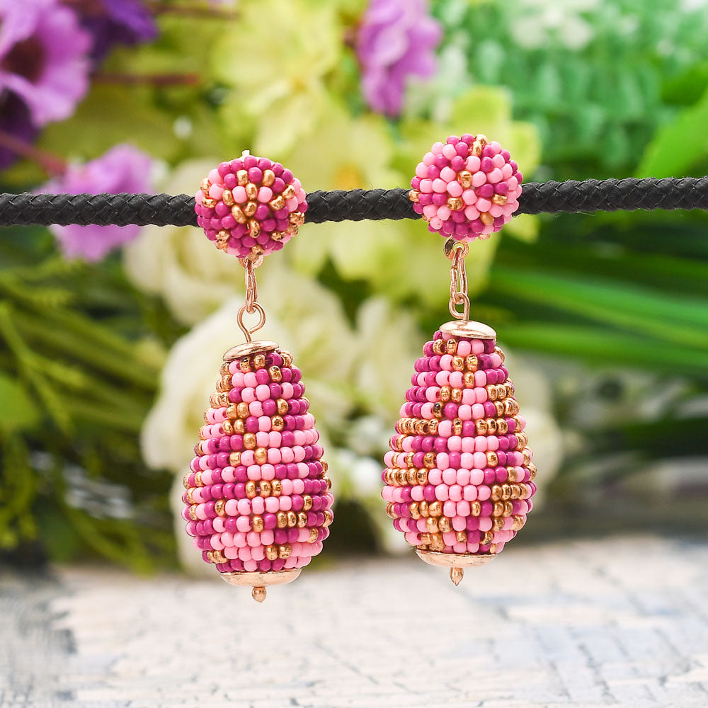 Colorful Beaded Earrings,Hoop Dangle Earrings, Bohemia Drops Earrings, Tassel Earrings FER1021