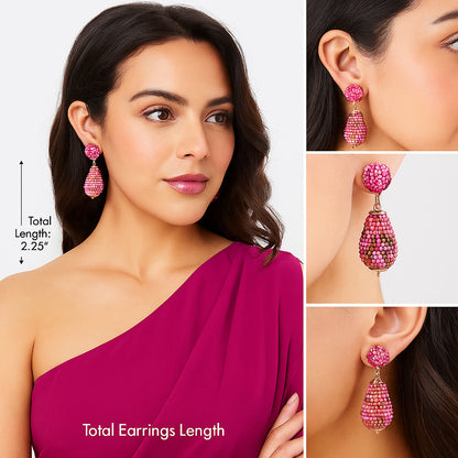 Colorful Beaded Earrings,Hoop Dangle Earrings, Bohemia Drops Earrings, Tassel Earrings FER1021