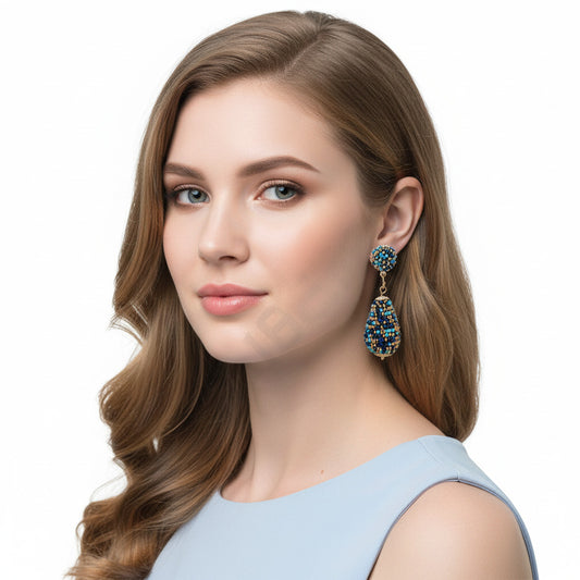 Colorful Beaded Earrings,Hoop Dangle Earrings, Bohemia Drops Earrings, Tassel Earrings FER1023