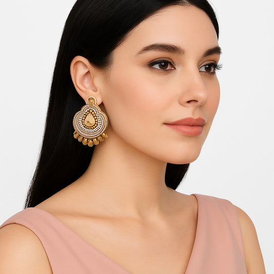 Colorful Beaded Earrings,Hoop Dangle Earrings, Bohemia Drops Earrings, Tassel Earrings FER1024