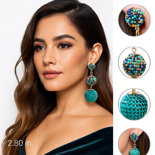 Colorful Beaded Earrings,Hoop Dangle Earrings, Bohemia Drops Earrings, Tassel Earrings FER1026