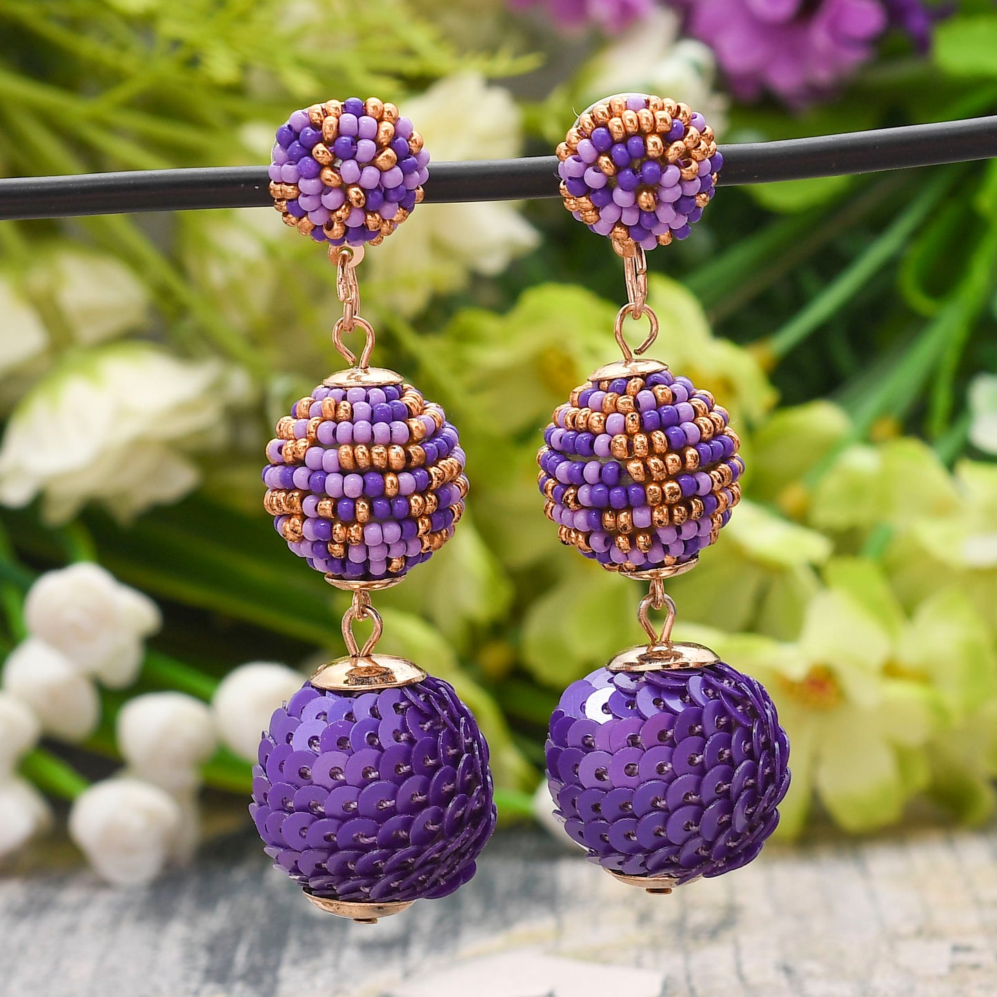 Colorful Beaded Earrings,Hoop Dangle Earrings, Bohemia Drops Earrings, Tassel Earrings FER1028