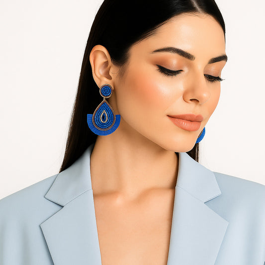 Colorful Beaded Earrings,Hoop Dangle Earrings, Bohemia Drops Earrings, Tassel Earrings FER1030