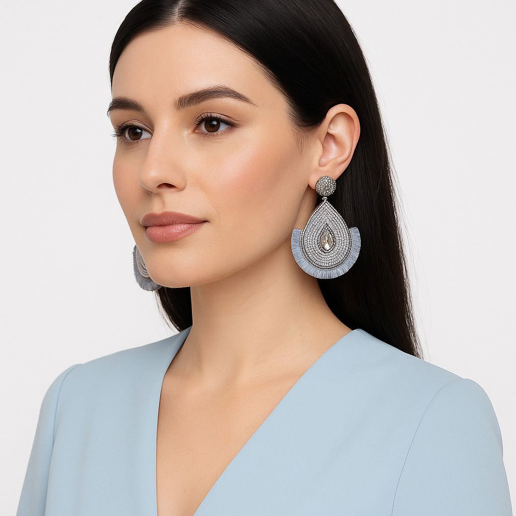 Colorful Beaded Earrings,Hoop Dangle Earrings, Bohemia Drops Earrings, Tassel Earrings FER1031