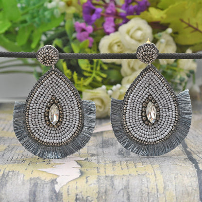 Colorful Beaded Earrings,Hoop Dangle Earrings, Bohemia Drops Earrings, Tassel Earrings FER1031