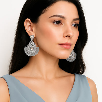 Colorful Beaded Earrings,Hoop Dangle Earrings, Bohemia Drops Earrings, Tassel Earrings FER1031