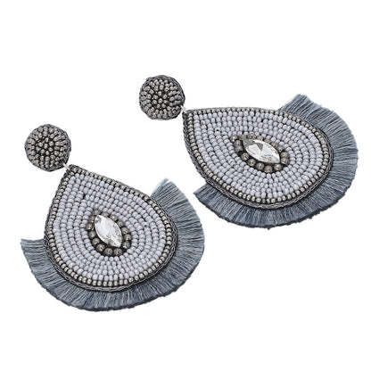 Colorful Beaded Earrings,Hoop Dangle Earrings, Bohemia Drops Earrings, Tassel Earrings FER1031