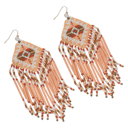 Colorful Beaded Earrings,Hook Dangle Earrings, Bohemia Boho Tassel Earrings FER1034