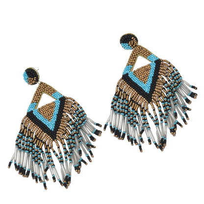 Colorful Beaded Earrings,Seed Bead,Hoop Dangle Earrings, Bohemia,Tassel Earrings FER1038