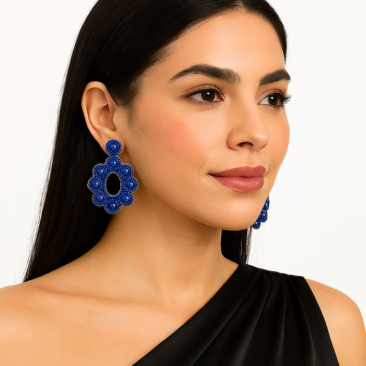 Colorful Beaded Earrings,Seed Bead,Hoop Dangle Earrings, Bohemia,Tassel Earrings FER1040