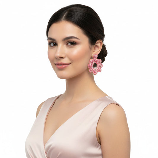 Colorful Beaded Earrings,Seed Bead,Hoop Dangle Earrings, Bohemia,Tassel Earrings FER1041