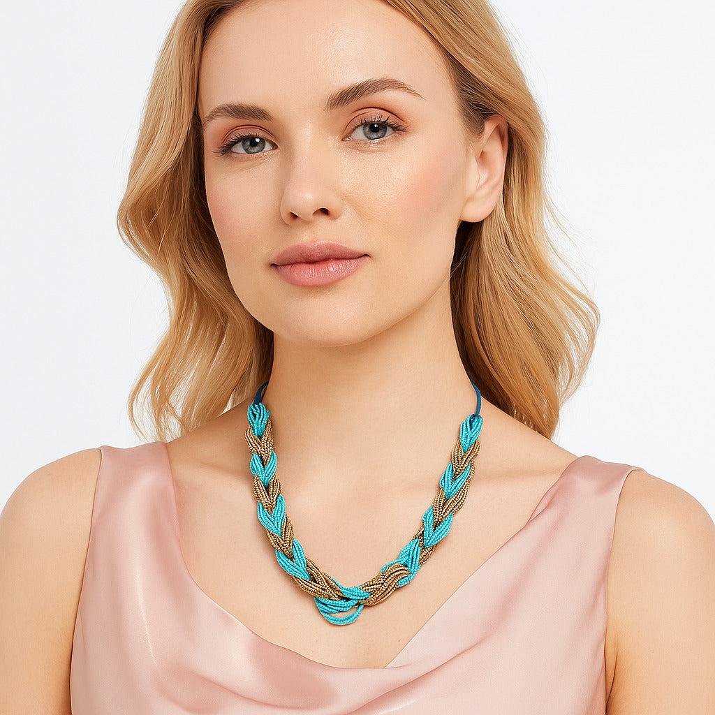 Beaded Paparazzi Seed Bead Bohemian Boho Beaded Necklace FNC1001