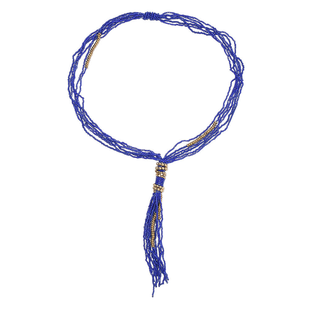 Tassel Beaded Necklace,Glass Seed Beaded Bohemian Boho,Retro Ethnic Sweater Chain FNC1005