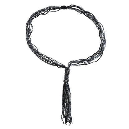 Tassel Beaded Necklace,Glass Seed Beaded Bohemian Boho,Retro Ethnic Sweater Chain FNC1006