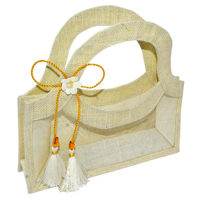 Elegant Transparent Jute Gift Bag with Clear Window – Eco-Friendly & Stylish HC1002