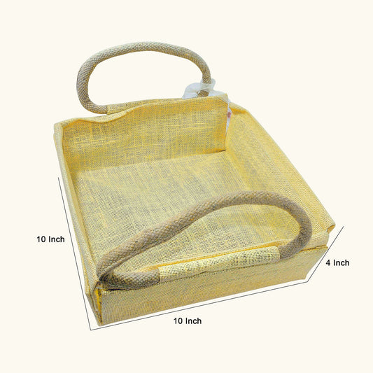 Elegant Natural Brown Jute Hamper Bag for Wedding Favors & Gift Packaging HC1003