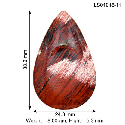 Snake Skin Jasper 38.2x24.3x5.3 mm Pear Gemstone LS01018-11