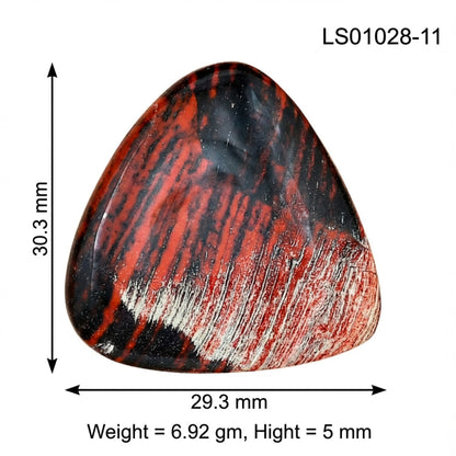 Snake Skin Jasper 30.3x29.3x5 mm Heart Gemstone LS01028-11