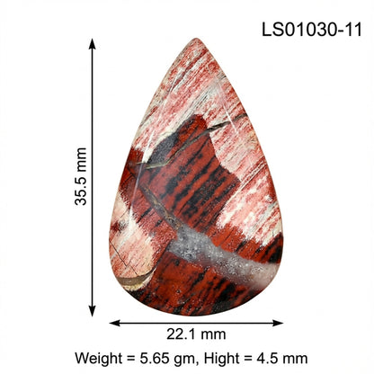 Snake Skin Jasper 35.5x22.1x4.5 mm Pear Gemstone LS01030-11