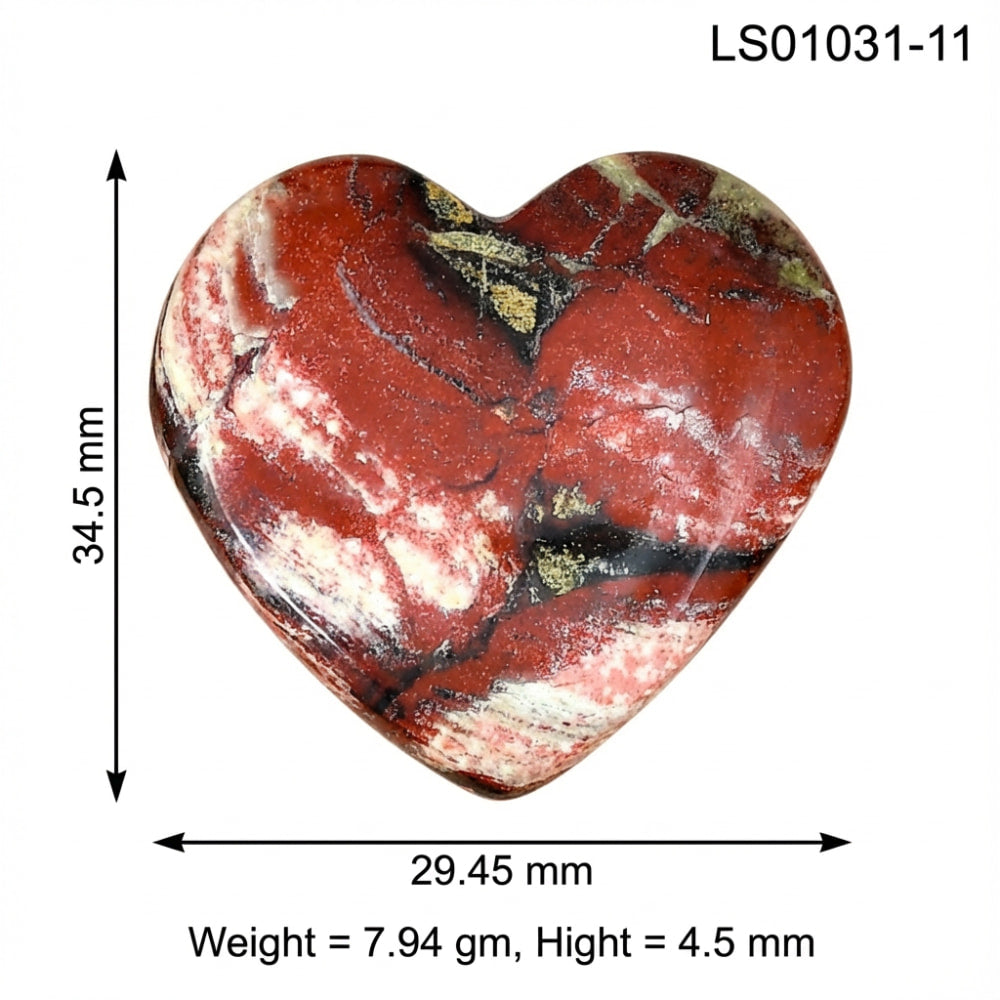 Snake Skin Jasper 34.5x29.45x4.5 mm Heart Gemstone LS01031-11