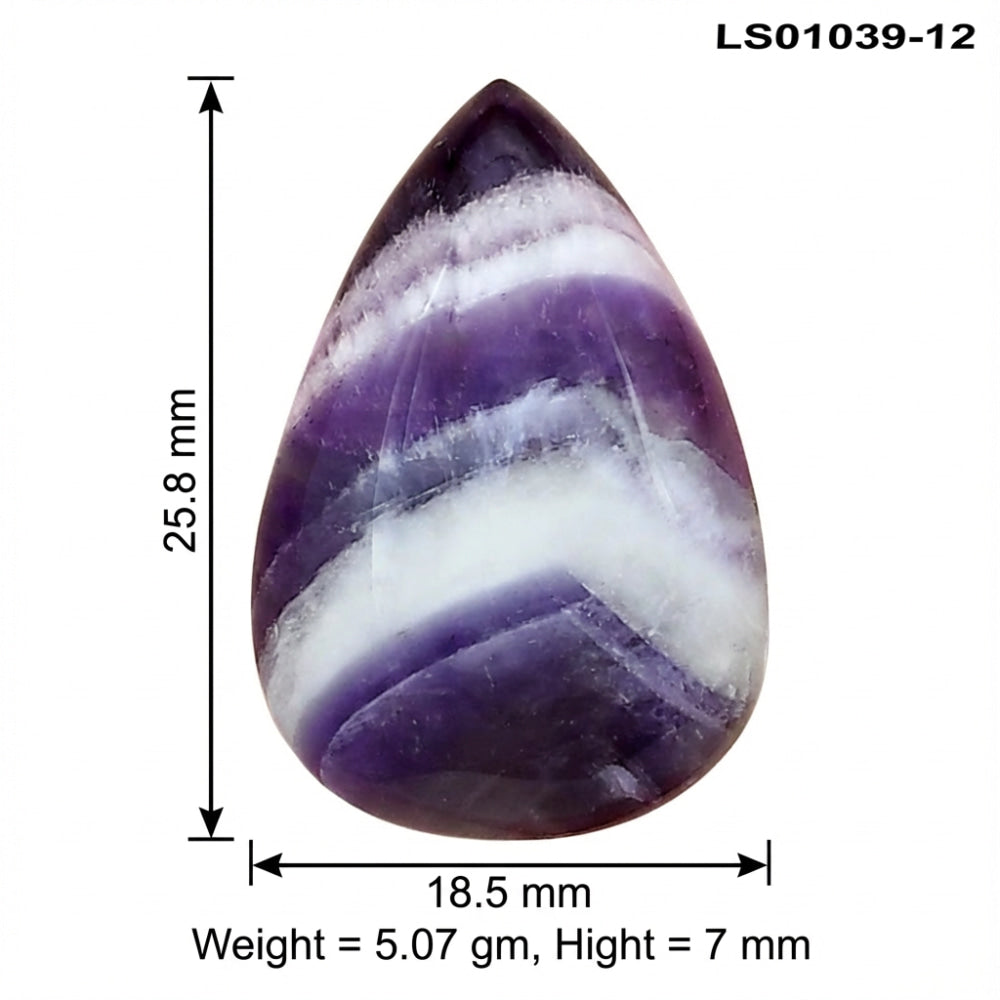Chevron Amethyst 25.8x18.5x7 mm Pear Gemstone LS01039-12