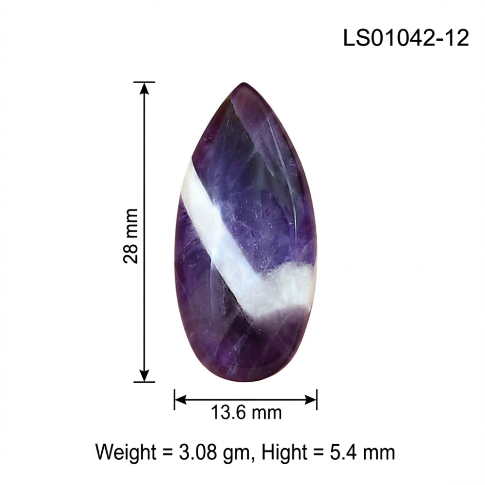 Chevron Amethyst 28x13.6x5.4 mm Pear Gemstone LS01042-12