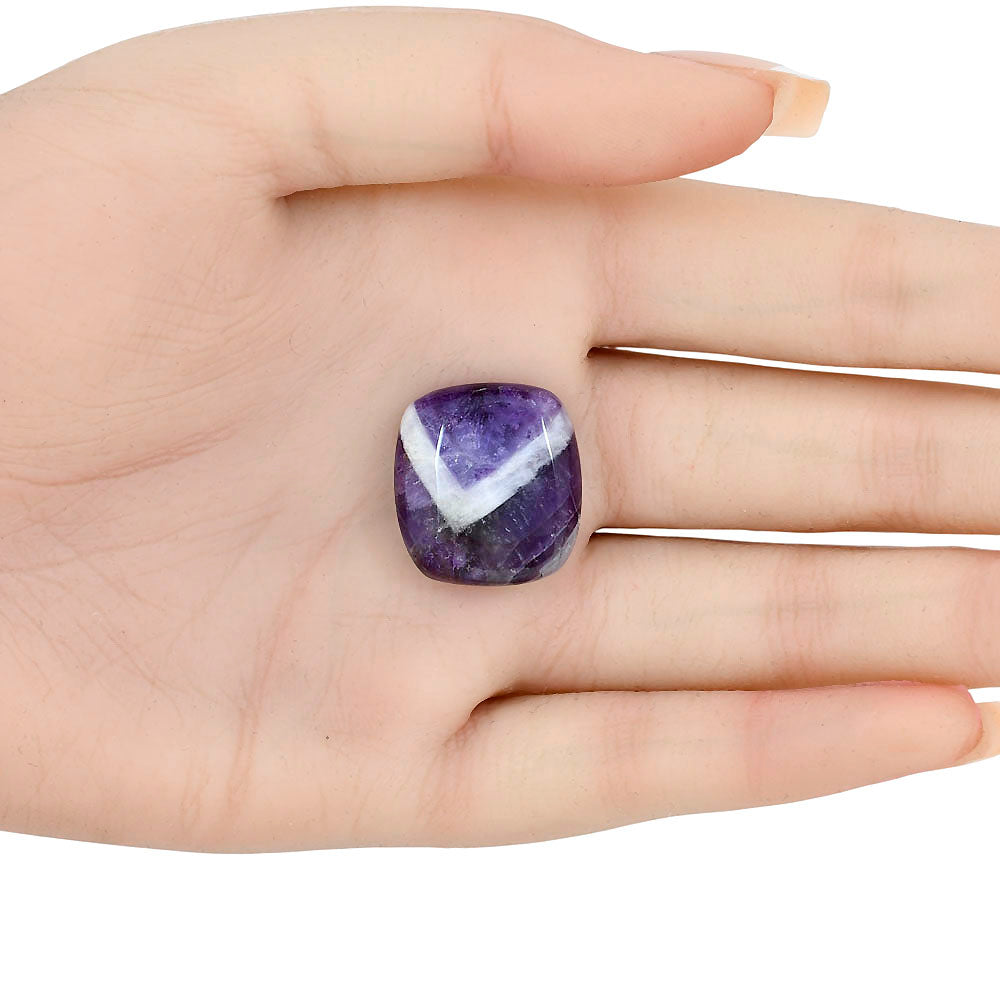 Chevron Amethyst 21.3x19.6x7 mm Cushion Gemstone LS01045-12