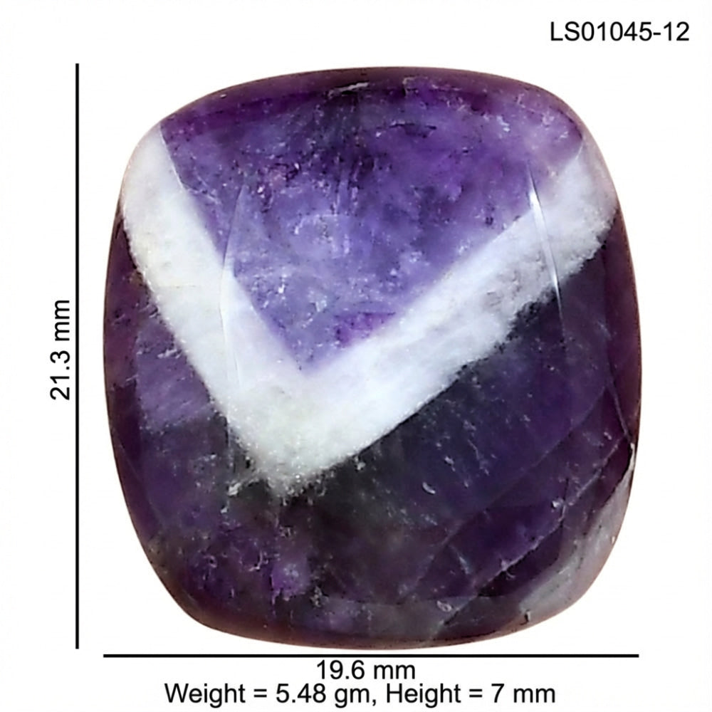 Chevron Amethyst 21.3x19.6x7 mm Cushion Gemstone LS01045-12