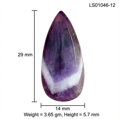 Chevron Amethyst 29x14x5.7 mm Pear Gemstone LS01046-12