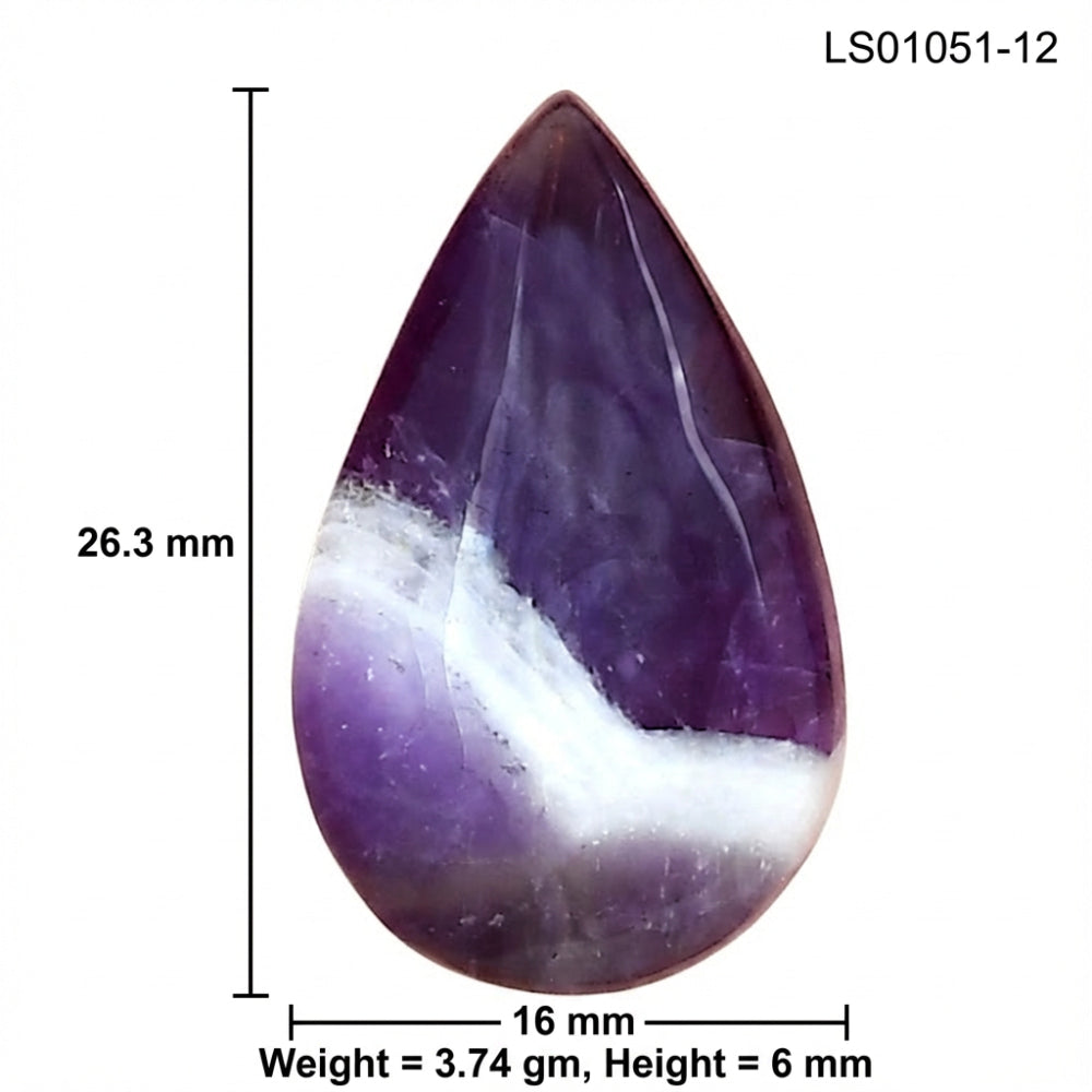 Chevron Amethyst 26.3x16x6 mm Pear Gemstone LS01051-12