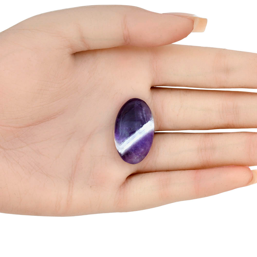 Chevron Amethyst 28x17x6.5 mm Oval Gemstone LS01054-12
