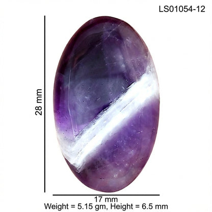 Chevron Amethyst 28x17x6.5 mm Oval Gemstone LS01054-12