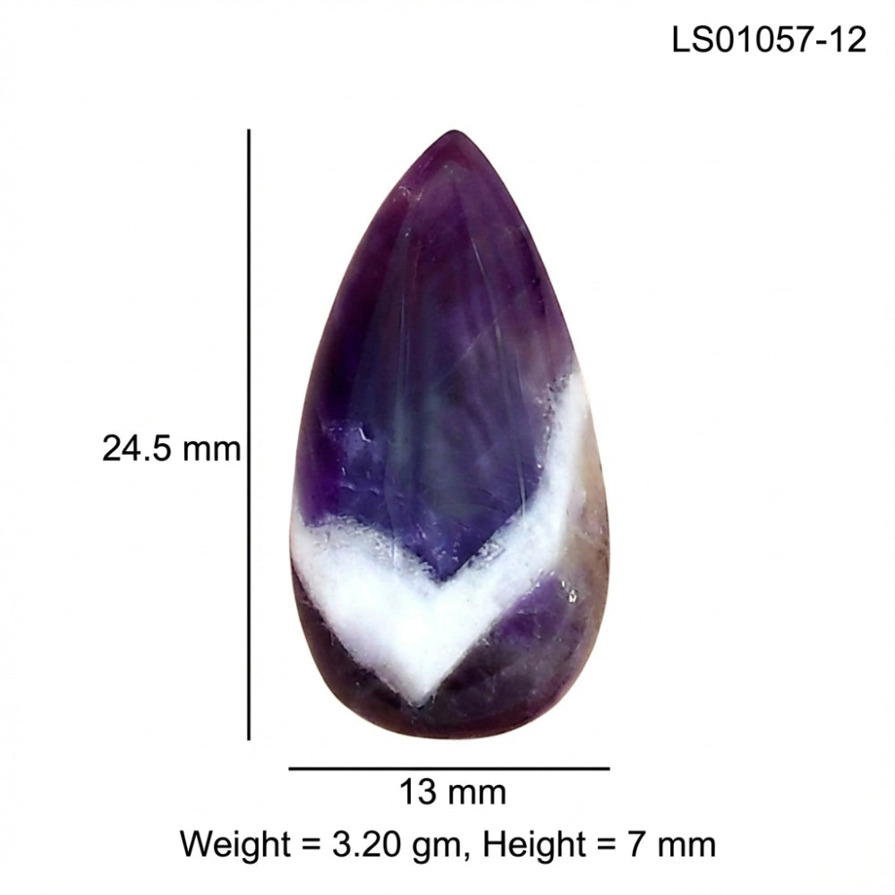 Chevron Amethyst 24.5x13x7 mm Pear Gemstone LS01057-12