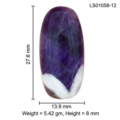Chevron Amethyst 27.6x13.9x8 mm Oval Gemstone LS01058-12