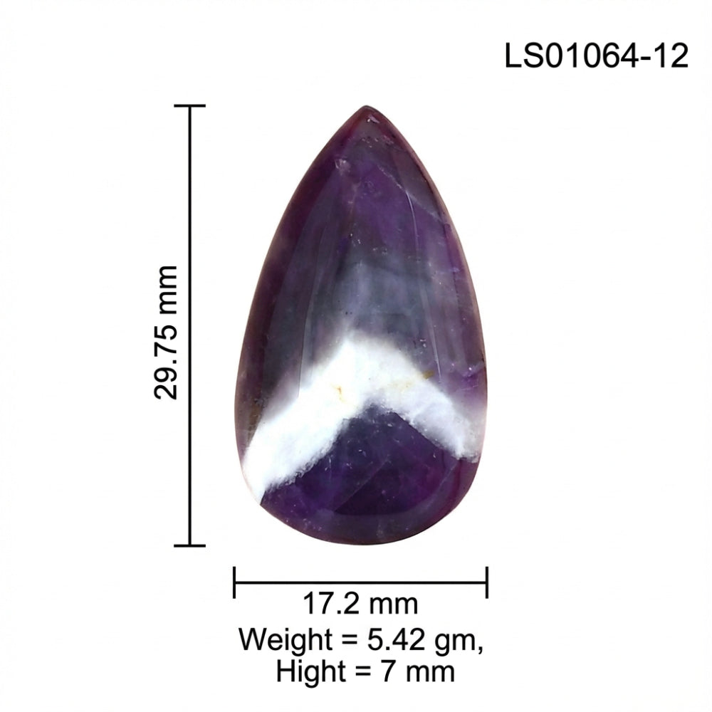 Chevron Amethyst 29.75x17.2x7 mm Pear Gemstone LS01064-12