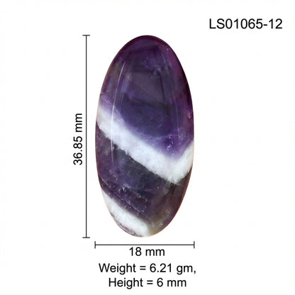 Chevron Amethyst 36.85x18x6 mm Oval Gemstone LS01065-12