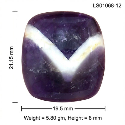 Chevron Amethyst 21.15x19.5x8 mm Cushion Gemstone LS01068-12