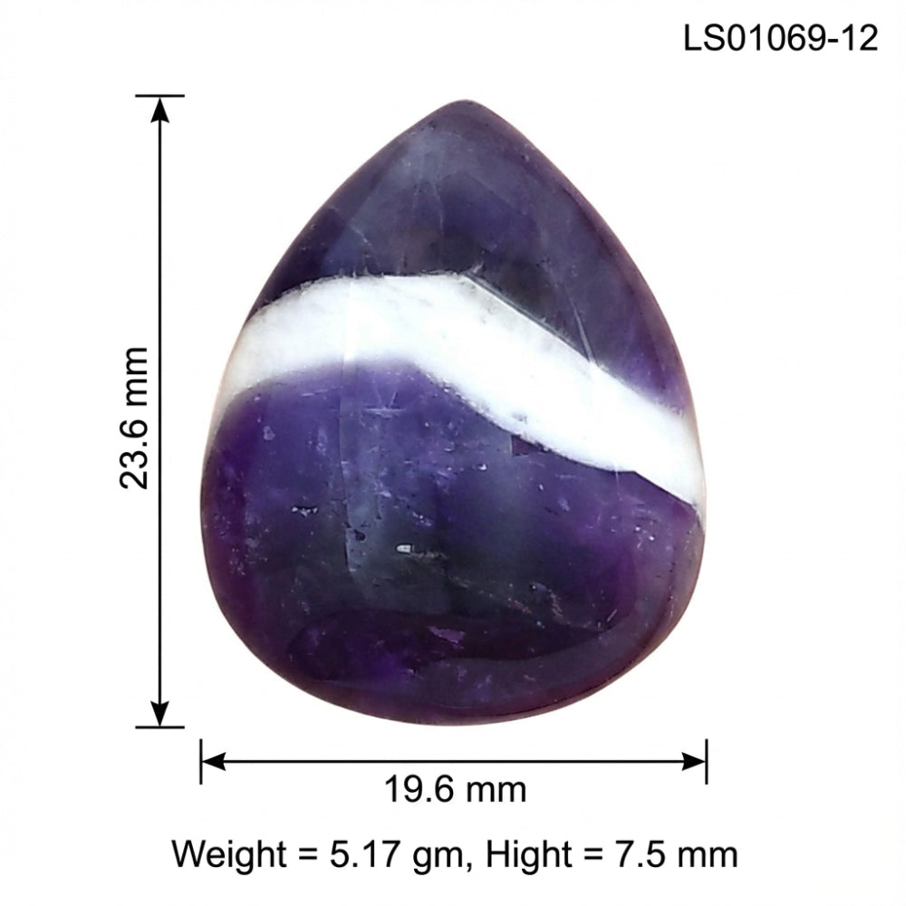 Chevron Amethyst 23.6x19.6x7.5 mm Pear Gemstone LS01069-12