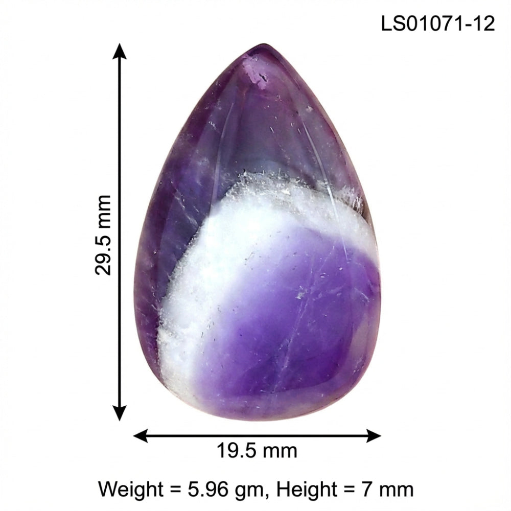 Chevron Amethyst 29.5x19.5x7 mm Pear Gemstone LS01071-12