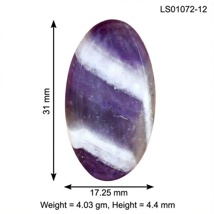 Chevron Amethyst 31x17.25x4.4 mm Oval Gemstone LS01072-12