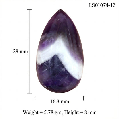 Chevron Amethyst 29x16.3x8 mm Pear Gemstone LS01074-12