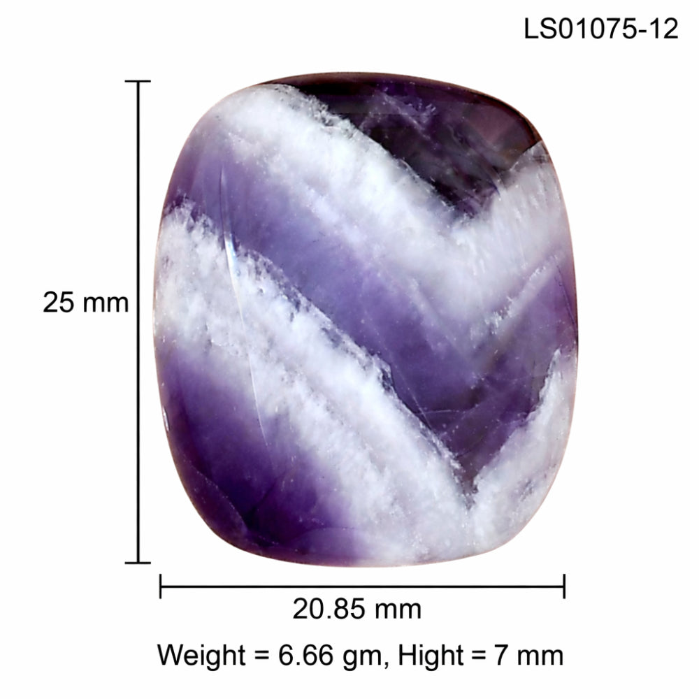 Chevron Amethyst 25x20.85x7 mm Cushion Gemstone LS01075-12