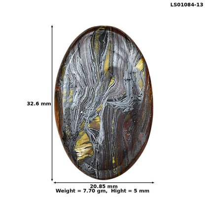 Iron Tiger Eye 32.6x20.85x5 mm Oval Gemstone LS01084-13