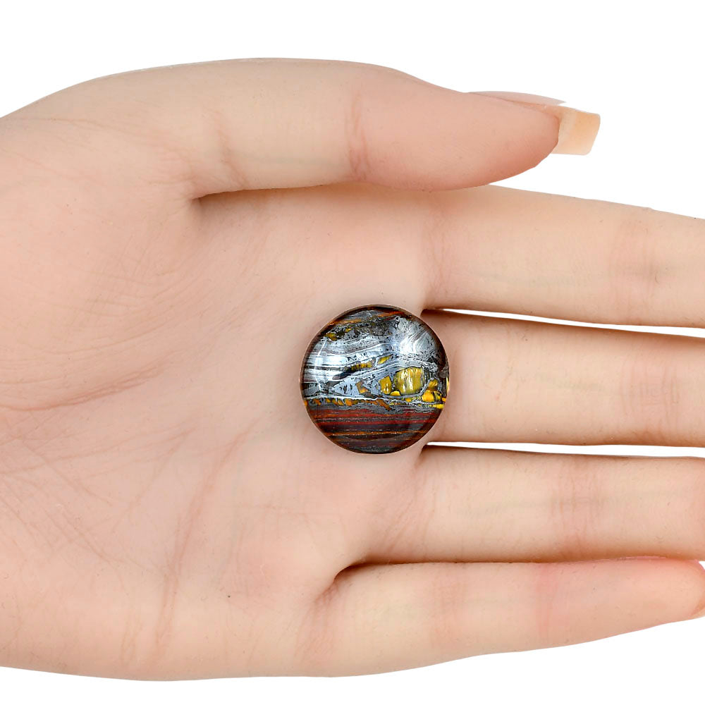 Iron Tiger Eye 21.3x21.3x5.5 mm Oval Gemstone LS01087-13