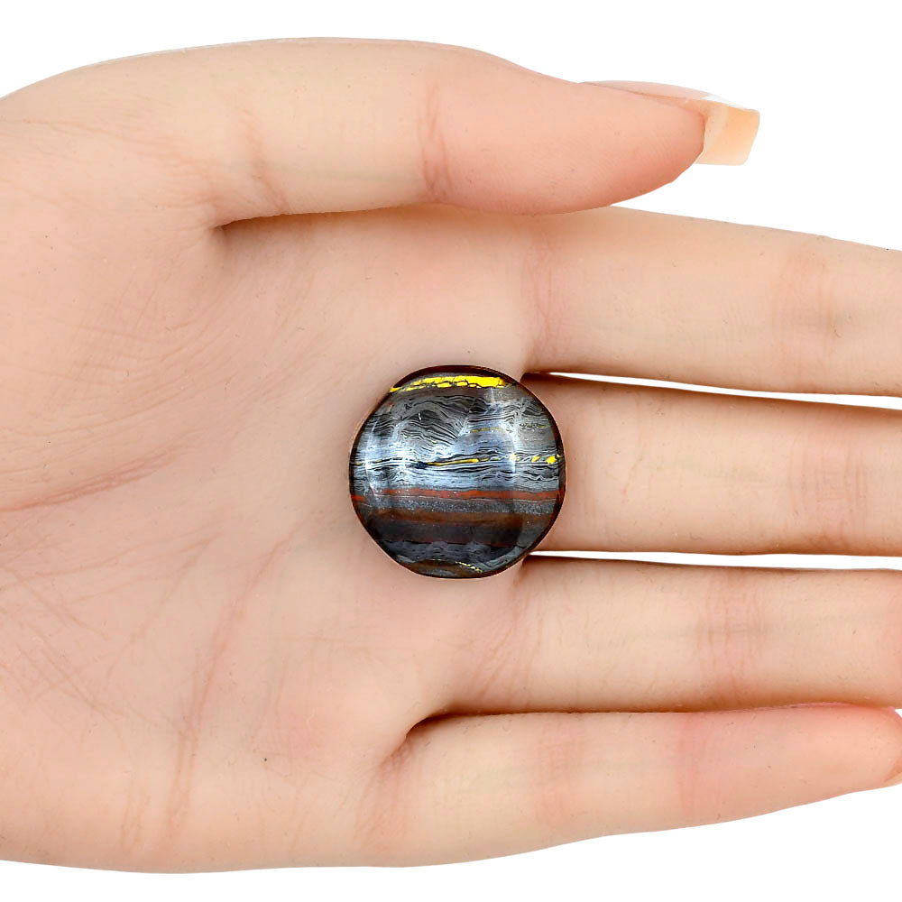 Iron Tiger Eye 23x22.6x7 mm Round Gemstone LS01092-13