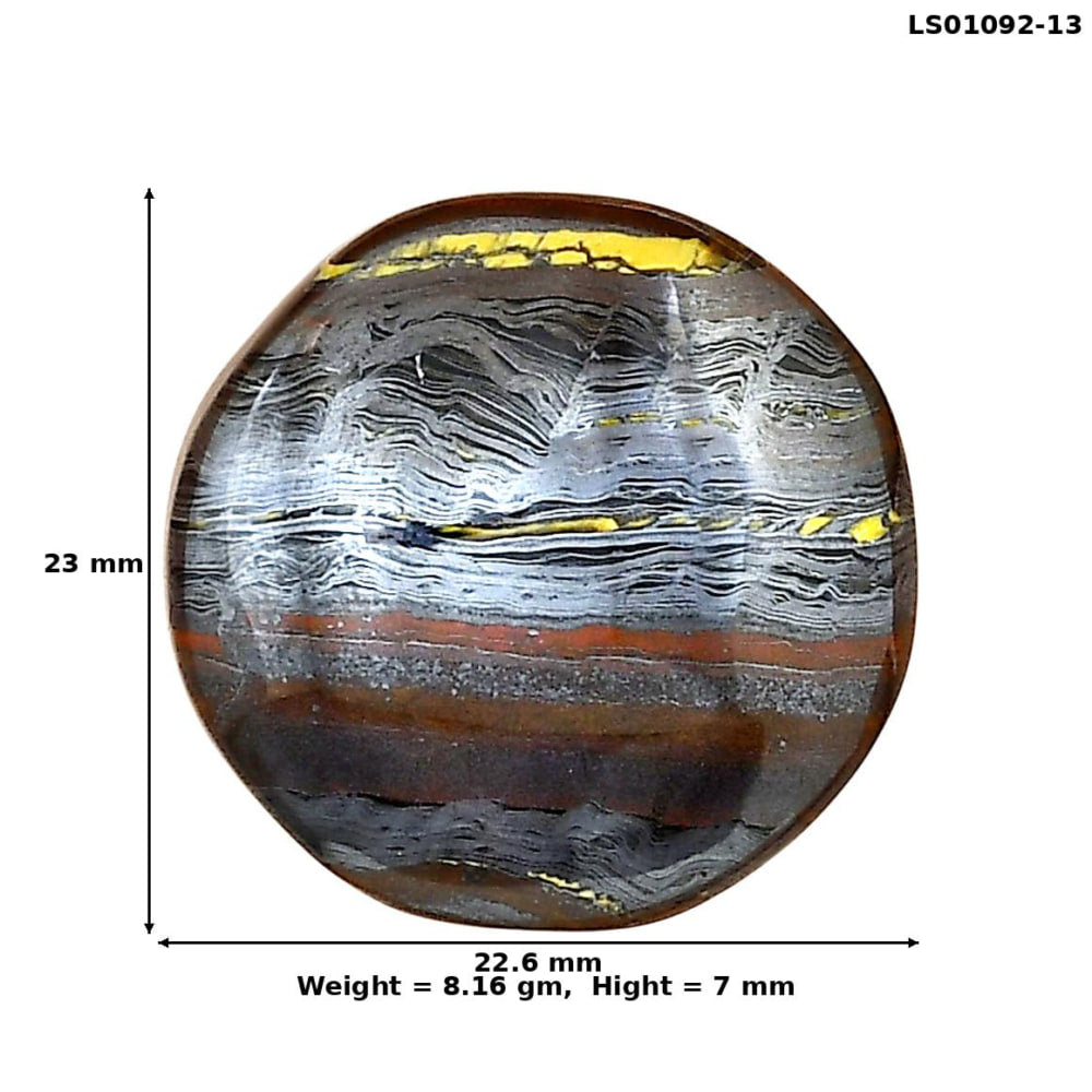 Iron Tiger Eye 23x22.6x7 mm Round Gemstone LS01092-13