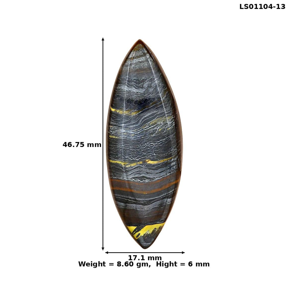 Iron Tiger Eye 46.75x17.1x6 mm Marquise Gemstone LS01104-13