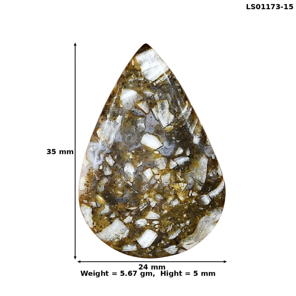 Wild Horse Jasper 35x24x5 mm Pear Gemstone LS01173-15
