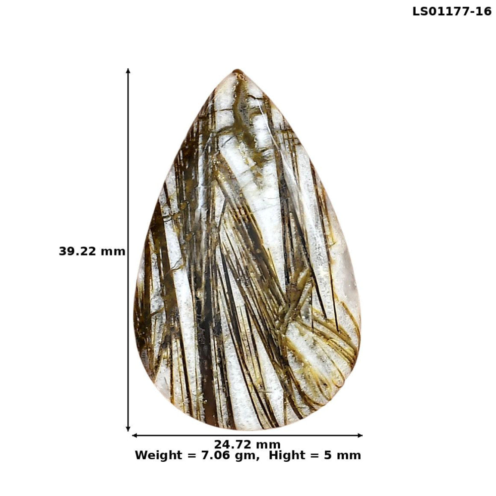 Stick Agate 39.22x24.72x5 mm Pear Gemstone LS01177-16